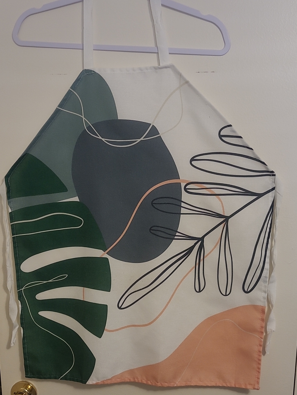 Apron Green and Peach Botanical